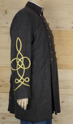 CS Frock Coat dunkelgrau Captain, 2 reihig, 14 CSA Knpfe, 100% Wolle, Futter 100% Baumwolle
