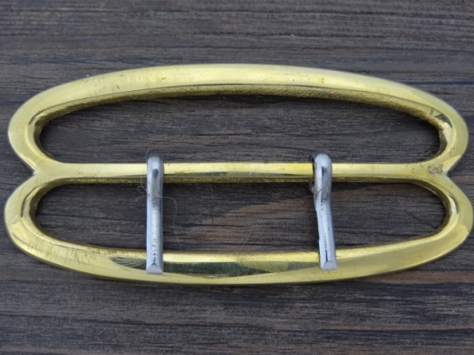 doppel D Schliee, Riemenbreite bis 9 cm, Material: Messing, 2x Weimetall Dorn