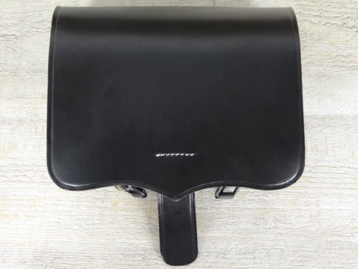 Patronentasche M1855 schwarz cal. 58, Material: Leder, mit Blecheinsatz verzinnt