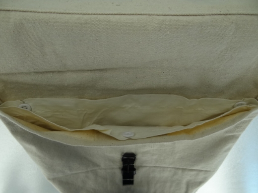 CS Brotbeutel einfach, Haversack, Material: 100% Baumwolle, Verschlu Lederriemen + Eisenschliee