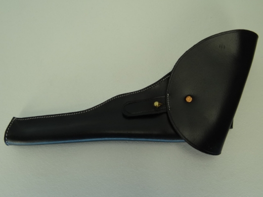 Holster 1860 rechte Hand schwarz frhes Modell, Material: Leder, Verschluknopf Messing