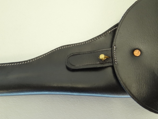 Holster 1860 rechte Hand schwarz frhes Modell, Material: Leder, Verschluknopf Messing
