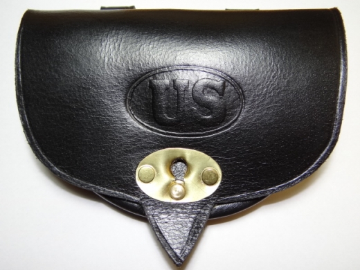 US Pattern 1874 Dyer Karabinerpatronentasche schwarz, Material: Leder, innen Ziegenfell