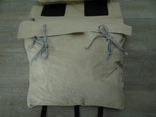 double bag knapsack, natur, wird wie ein Rucksack getragen