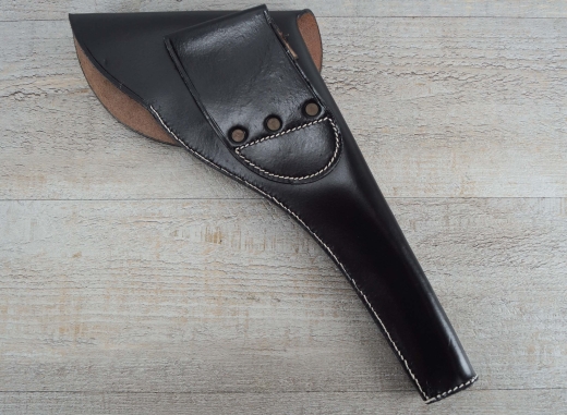 Holster linke Hand schwarz US gestempelt, Material: Leder, Verschluknopf Messing