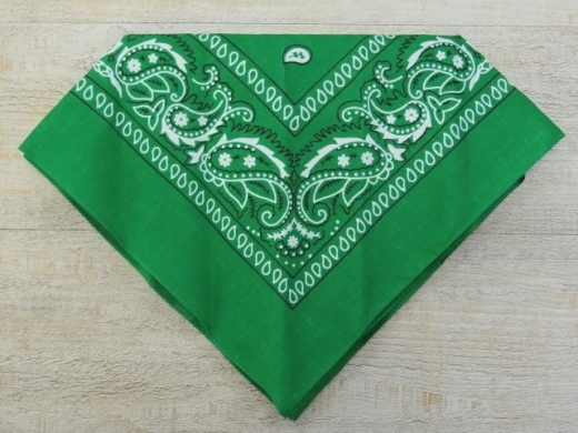 Halstuch grn / wei, ca. 55cm x 55cm, 100% Baumwolle