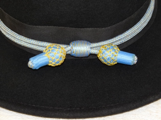 Hutkordel Offizier blau / gold, Baumwolle mit Metallfaser