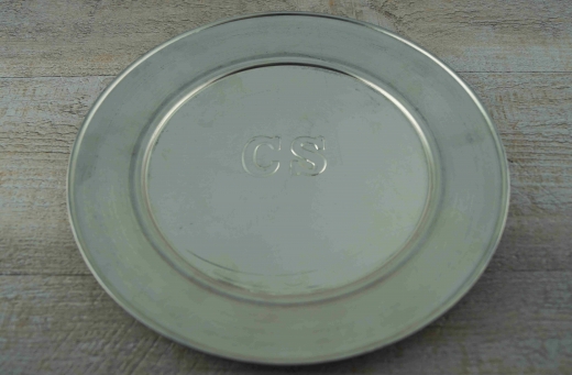 Teller CS geprägt, flach, Tin, ca. 25,5 cm