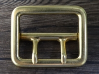 2 Dorn Stegschnalle fr Riemen bis 4,0 cm, Material: Messing