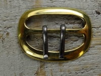 doppel D Riemenschliee, Riemenbreite bis 3 cm, Material: Messing mit 2 x Weimetall Dorn