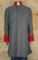 CS Frock Coat hellgrau / rot Captain, 1 reihig, 9 CSA Knpfe, 100% Wolle, Futter 100% Baumwolle