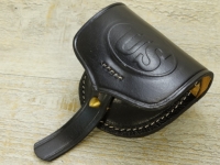 Zndhtchentasche schwarz Shield Front US geprgt, Material: Leder, innen Schaffell