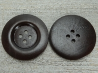 Holzknopf, 4 Loch,Capeknopf,dunkelbraun ca. 5,9 cm