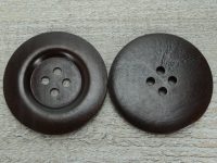 Holzknopf, 4 Loch, Capeknopf, dunkelbraun, ca. 5,9 cm, Preis pro Stck