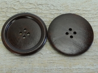 Holzknopf, 4 Loch, Capeknopf, dunkelbraun, ca. 5,0 cm, Preis pro Stck