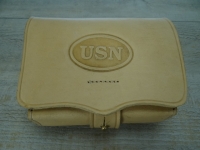 Navy Patronentasche USN naturbraun, Material: Leder, Einsatz: Blech verzinnt
