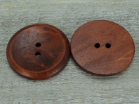 Holzknopf, 2 Loch,Capeknopf, rotbraun ca. 4,9 cm