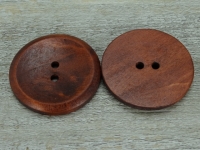 Holzknopf, 2 Loch, Capeknopf, rotbraun ca. 4,9 cm, Preis pro Stck