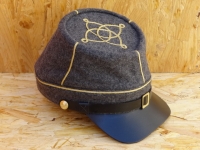 CS Kepi dunkelgrau Lieutenant mit Lederschirm