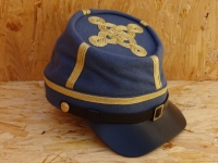 CS Kepi hellblau General, auen 100% Wolle, Futter 100% Baumwolle, Schirm / Schweiband 100% Leder