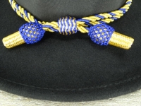 Hutkordel Offizier blau / gold gedreht, Baumwolle mit Metallfaser