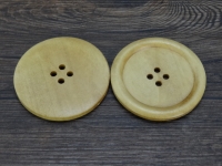 Holzknopf, 4 Loch, Capeknopf, naturbraun ca. 5,0 cm, Preis pro Stck