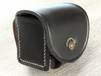 Civil War Pistol Cylinder Box / Revolvertrommeltasche, ca. 8 cm x 7 cm x 7 cm, Material: Leder
