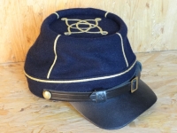 CS / US Kepi dunkelblau Lieutenant, auen 100% Wolle, Futter 100% Baumwolle, Schirm / Schweiband 100% Leder