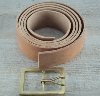 Koppel mit Forked Tongue Schliee, naturbraun, Material: Koppel Leder, Schliee Messing