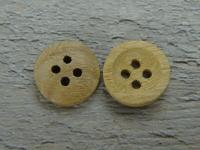 Hemd und Hosenknopf, Holz,natur, 4 Loch, grob, 1,5 cm