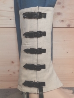 unbeschichtete Gamaschen, 100% Baumwolle, mit Lederriemen