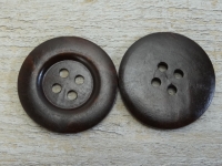 Holzknopf, 4 Loch,Capeknopf,dunkelbraun ca. 5,0 cm