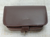 Revolverpatronentasche dunkelbraun, ca. 16,5 cm x 11 cm, Material: Leder