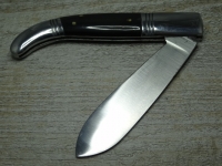 Soldatenmesser Horn, silberfarben, Lnge: ca. 24,5 cm, Material: Eisen nicht rostfrei, Griff Horn / Eisenblech