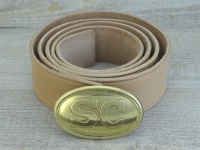 Koppel natur mit SC Schliee, Material: Koppel Leder, Schliee Messing gestanzt bleigefllt