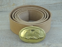 Koppel natur mit CS Schliee, Material: Koppel Leder, Schliee Messing gestanzt bleigefllt