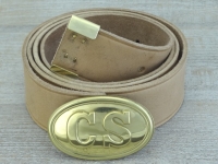 Koppel natur mit CS Schliee + Beltkeeper, Material: Koppel Leder, Schliee Messing gestanzt bleigefllt, Beltkeeper: Messing