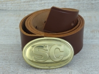 Koppel russet mit SC Schliee, Material: Koppel Leder, Schliee Messing gestanzt bleigefllt