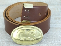 Koppel russet mit CS Schliee + Beltkeeper Material: Koppel Leder, Schliee Messing gestanzt bleigefllt, Beltkeeper: Messing