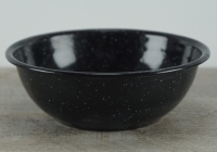 Desserschale / Suppenschüsselchen, Emaille, schwarz, ca.  16 x 9 x 5,5 cm