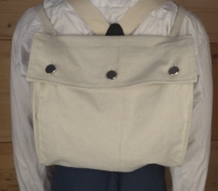Knapsack, natur, wird wie ein Rucksack getragen, Material: 100% Baumwolle, Lederriemen mit Eisenschlieen