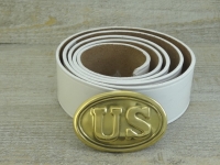 Koppel wei mit US Schliee Material: Koppel Leder, Schliee Messing gestanzt bleigefllt