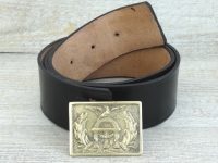 Koppel schwarz mit Georgia Kasten Schliee, Material: Koppel Leder, Schliee Messing