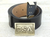 Koppel schwarz mit CSA Kasten Schließe und Beltkeeper