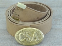 Koppel natur mit CSA oval Vollmessing Schliee und Beltkeeper, Material: Koppel Leder, Schliee + Beltkeeper Messing