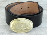 Koppel schwarz mit AVC Vollmessing Schliee, Material: Koppel Leder, Schliee Messing