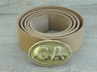 Koppel natur mit GA Schliee, Material: Koppel Leder, Schliee Messing gestanzt bleigefllt