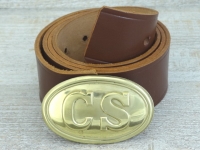 Koppel russet mit CS Schliee, Material: Koppel Leder, Schliee Messing gestanzt bleigefllt