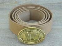 Koppel natur mit NY Schliee, Material: Koppel Leder, Schliee Messing gestanzt bleigefllt