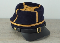 CS / US Kepi dunkelblau Major bis Colonel, auen 100% Wolle, Futter 100% Baumwolle, Schirm / Schweiband 100% Leder